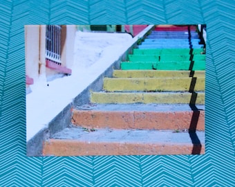 Rainbow Stairs Notecard