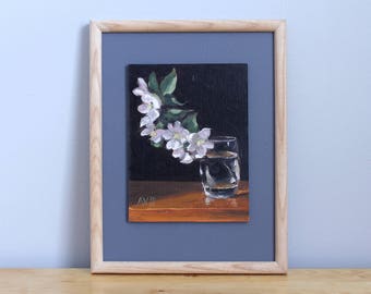 Apple Blossoms Framed Original Oil Painting Framed Still Life by Aleksey Vaynshteyn