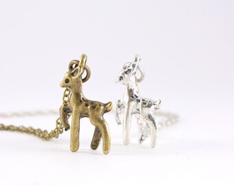 SALE-Tiny Deer Necklace, Reindeer Necklace- WAS 12 NOW 8