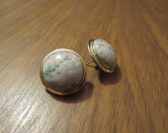 Vintage Earth Tone Pierced Back Earrings // Vintage Jewelry