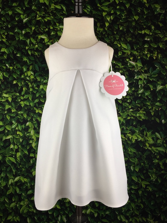 The "Jet Plane Dress" with Removable Contrail in White Gabardine