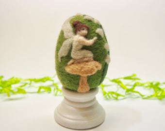 Needle Felted Egg - Lily Fairy - Easter Egg