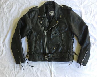 Vintage 1980's Leather Motorcycle Jacket