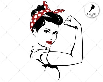 Rosie the Riveter svg, strong woman svg, strong woman clipart, Rosie svg, girl svg, mom svg for cricut – eps dxf png pdf svg digital file