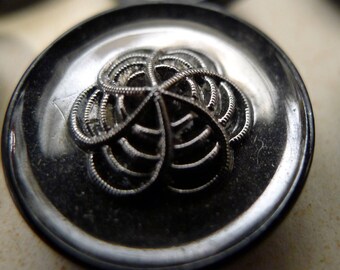 11 antique glass buttons1930