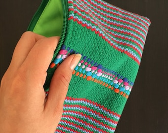 Embroidered loom cosmetic case