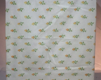 Vintage floral pillowcase, yellow roses and orange roses flowers standard bedding linens vintage pillowcase