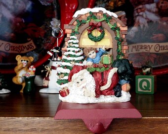Vintage Santa with Child Stocking Hanger