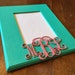 Teal & Pink Hand Painted Monogrammed Wood Frame
