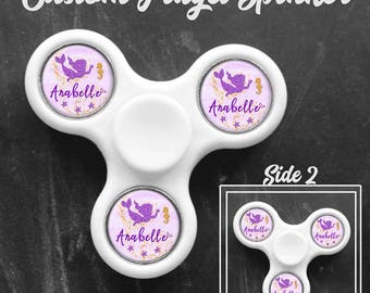 Personalized Fidgit Spinners - Mermaid and Seahorse- Under The Sea Friends - Fidgit Spinner Toy