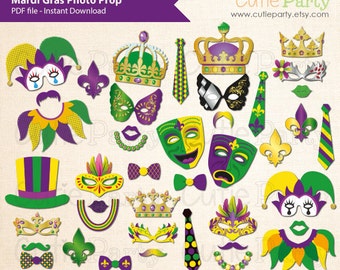 Mardi Gras Photo Booth Prop, Mardi Gras Party Printable, Mardi Gras Printable Photo Booth Props, Mardi Gras Party Decor
