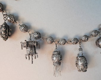 Silver Filigree Charm Bracelet