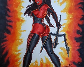 Devil Girl Pinup FLAME