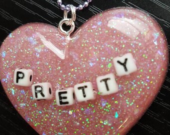 Resin Pink Fairy Kei Pastel Goth Pretty Ball Chain Necklace