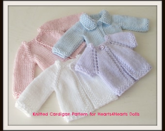 Instant Download PDF Cardigan Patterns for Hearts4Hearts Dolls or Similar