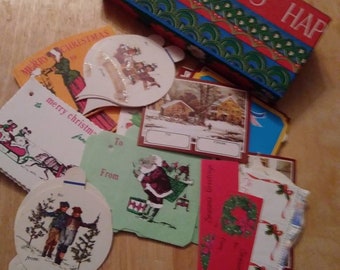 Large Lot of Vintage Christmas Gift Labels