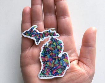 Bright Petoskey Stone Michigan Sticker, Michigan pride sticker, Colorful Michigan Decal, Michigan car decal, Michigan Sticker, Petoskey