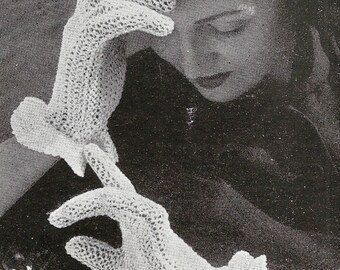 1948 Crisp White Gloves Vintage Crochet Pattern 053