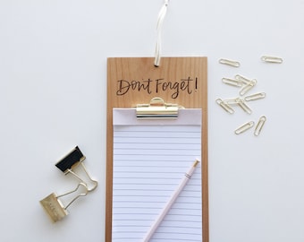 Don't Forget! Wood Clipboard