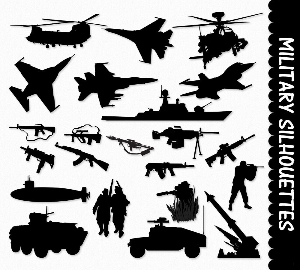 Military Clip Art Graphics Army Clipart Scrapbook Silhouette