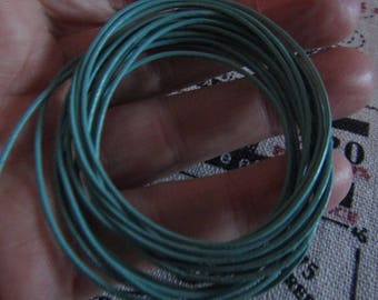 lot de 2 mètres de fil cordon simili cuir 1mm de diamètre vert