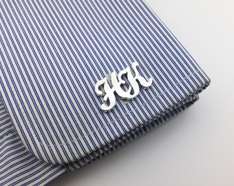 Letters Cufflinks - Personalized Cufflinks -Father's day gift, Initial Cufflink, Groom Wedding Cufflinks, Men Cufflinks - Initials Cufflinks