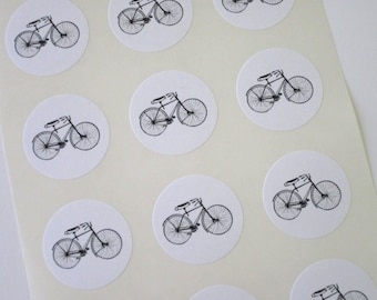 Bicycle Stickers One Inch Round Seals