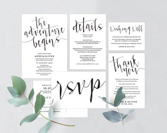 Rustic Wedding Invitation Template Download, Wedding Invite Rustic, Printable Wedding Invitation Set, Rustic Wedding Suite, Theprintableshop