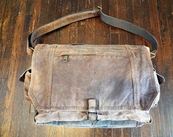 Messenger Bag, Laptop Bag, Shoulder Bag, Crossbody Bag, Cross Body Bag, Waxed Canvas Messenger Bag, Waxed Canvas Laptop Bag, Book Bag