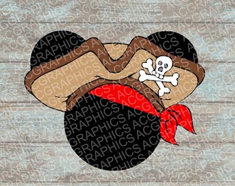 Pirate Mickey SVG, DXF, JPEG, and Studio Downloads