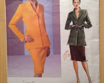 Vogue Couture Sewing Pattern 2887 Misses/Misses Petite Jacket and Skirt Size 18-22