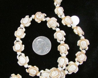 Magnesite White Sea Turtle Beads