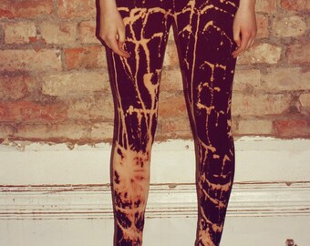 Pretty Disturbia Punk Grunge Tie Dye Bleach Festival Leggings