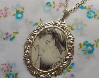 Kiss Me My Love Cameo Necklace