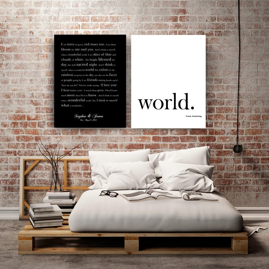 WHAT A Wonderful WORLD Canvas Set Personalized Song Lyrics WHAT A Wonderful WORLD Canvas Set Personalized Song Lyrics