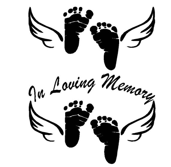 Download Baby Feet Angel Wings In Loving Memory Vinyl Decal FREE