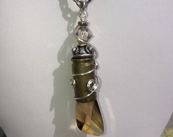 Swarovski Crystal Spent Bullet Casing Necklace