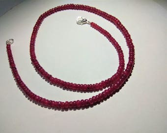 ON SALE - Ruby 3 to 4mm plain Rondelle Beads, Ruby plain rondelle, GemStone Ruby Necklaces Jewellery.