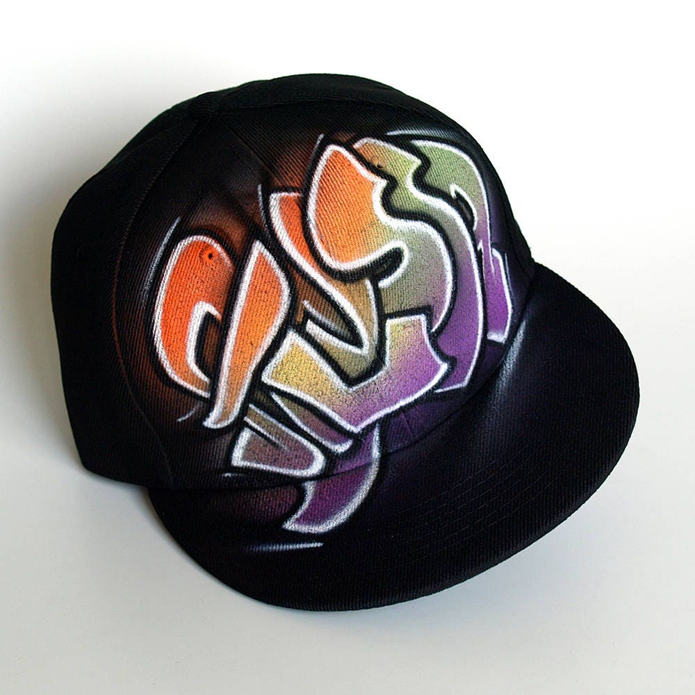 GRAFFITI custom SNAPBACK hat CUSTOM name initials hand