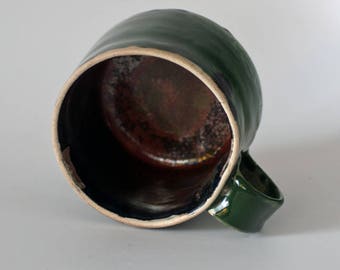 Hand Thrown Porcelain 10 Ounce Mug, Chrome Cookie Dunker, Food Safe Dish for Dunking Cookies and Biscotti and Enjoyment