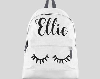 Personalised Lashes Backpack with ANY NAME- Kids Children Teenagers School Student rucksack - Back To School Bag Backpack Girls Gift -CBPEY