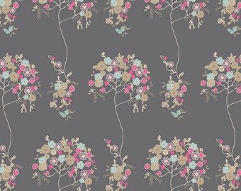 AGF PREMIUM COTTON Fabric Art Gallery Fabrics Tree Fleur Sombre Fabric 100% Premium Cotton Quilting Fabric French Floral Fabric Pink Floral