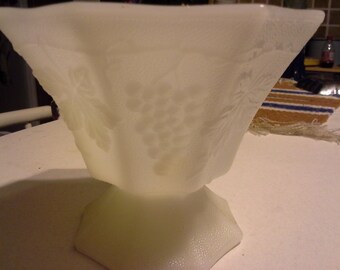 vintage white vase milk glass compote 1960