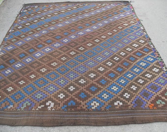 Turkish Kilim rug, area rug, rug, vintage rug, bohemian rug, Turkish rug, rug, oerlon kilim, rug, SİZE = 76" X 102" ( 190 cm X 255 cm )