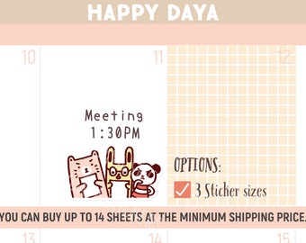 Cute Meeting Stickers, Kawaii meeting stickers, Group meeting Planner Stickers, Group studies stickers, IEP stickers (MM007)