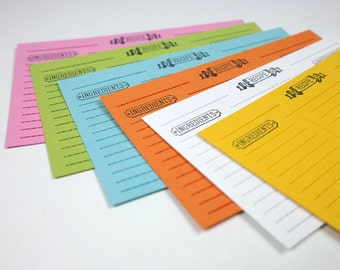 Letterpress Recipe Cards - Set of 12