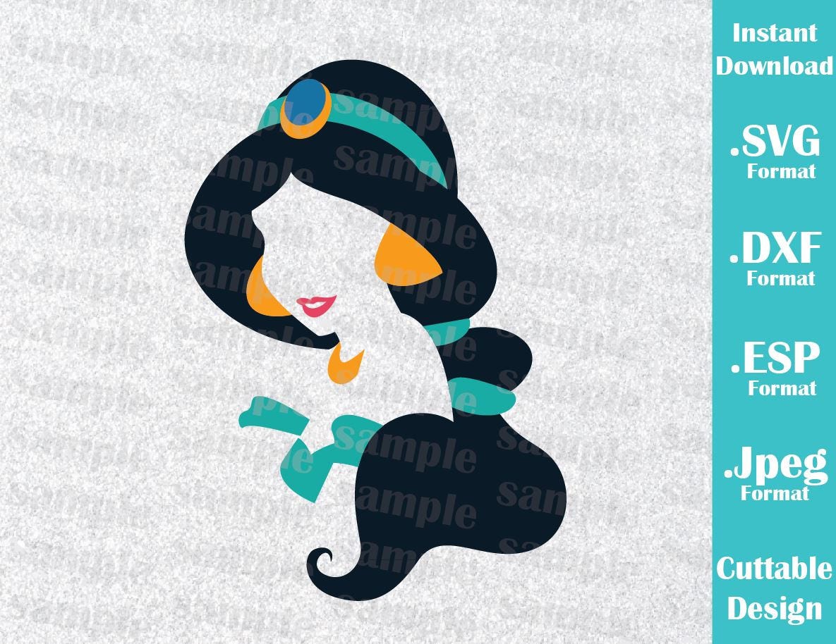 Download INSTANT DOWNLOAD SVG Disney Inspired Princess Jasmine Cutting