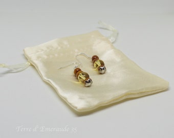 Sandal wood earrings / Citrine