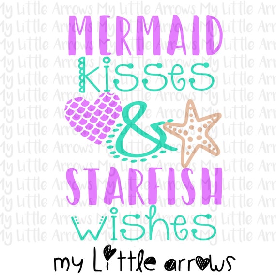Download Mermaid kisses starfish wishes SVG DXF EPS png Files for