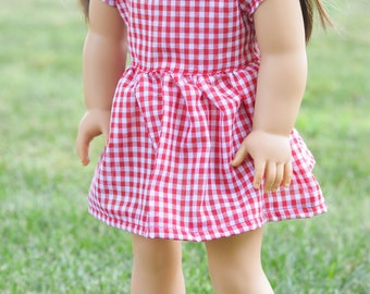Red gingham babydoll dress